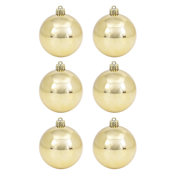 Kit Bola de Natal Dourada Perolada 8cm 6 Peças Cromus