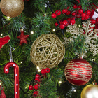 Kit Bola de Natal Dourada Rattan 10cm 6 Peças Cromus