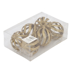 Kit Bola de Natal Dourada Vazada 8cm 6 Peças Cromus