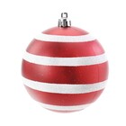 Kit Bola de Natal Lisa Vermelho e Branco 8cm 6 Peças Cromus
