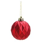 Kit Bola de Natal Listrada Vermelho 6x6cm 6 Peças Cromus