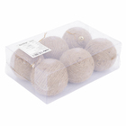 Kit Bola de Natal Natural Cordão 8cm 6 Peças Cromus