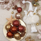 Kit Bola de Natal para Árvore Plástico Bordo 10x10x10cm Cromus