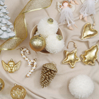 Kit Bola de Natal para Árvore Plástico Branco 10x10x10cm Cromus