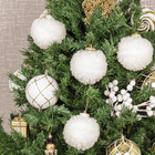 Kit Bola de Natal para Árvore Plástico Branco 8x8x8cm Cromus