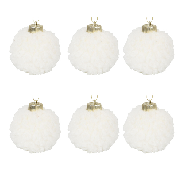 Kit Bola de Natal para Árvore Plástico Branco 8x8x8cm Cromus