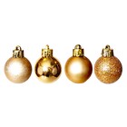 Kit Bola de Natal para Árvore Plástico Ouro 3x3x3cm Cromus