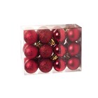 Kit Bola de Natal para Árvore Plástico Vermelho 3x3x3cm Cromus