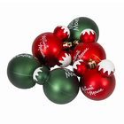 Kit Bola de Natal para Árvore Plástico Tecido Vermelho, Verde e Branco 8x8cm Cromus