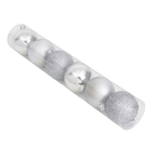 Kit Bola de Natal Prata Tubo 7cm 6 Peças Cromus