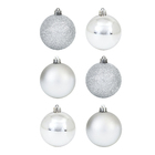 Kit Bola de Natal Prata Tubo 8cm 6 Peças Cromus