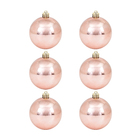 Kit Bola de Natal Rosé Perolada 8cm 6 Peças Cromus