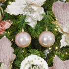 Kit Bola de Natal Rosé Perolada 8cm 6 Peças Cromus