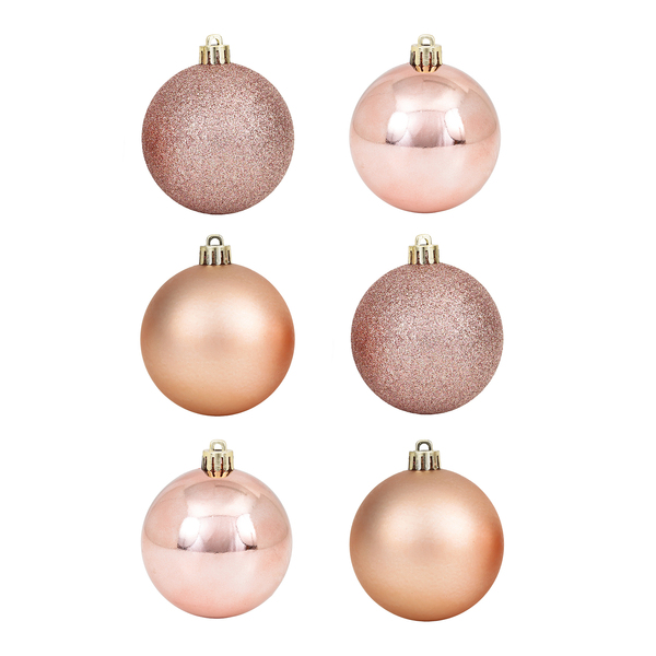 Kit Bola de Natal Rosé Tubo 5cm 6 Peças Cromus