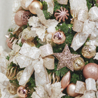 Kit Bola de Natal Texturizada Rosé 8x8x8cm 6 Peças Cromus