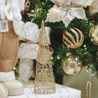 Kit Bola de Natal Vazada Ouro 8x8x8cm 6 Peças Cromus