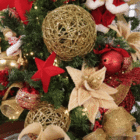 Kit Bola de Natal Vermelha e Ouro Glitter 8cm 6 Peças Cromus