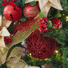 Kit Bola de Natal Vermelha Rattan 10cm 6 Peças Cromus