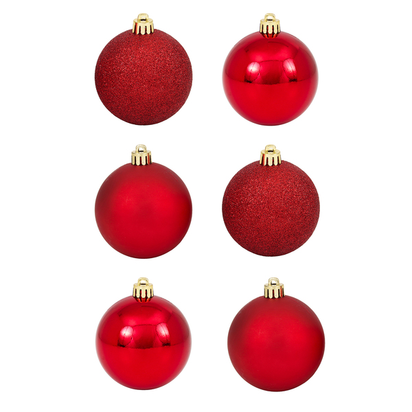 Kit Bola de Natal Vermelha Tubo 8cm 6 Peças Cromus