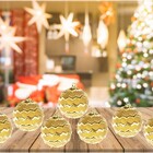 Kit Bola Natal Decor Textura Efeito Bordado Dourado 8cm 6 Peç