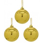 Kit Bola Natal Dourado Lisa Grande 12cm 3 Peças - Magizi