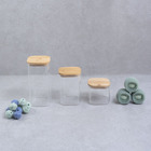 Kit Bolinhas Tira Pelo E 3 Potes Vidro Com Tampa Bambu Oikos