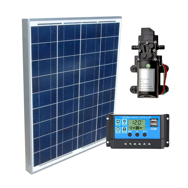 Kit Bomba Dágua Solar 12v Painel Placa 60w + Controlador Rese
