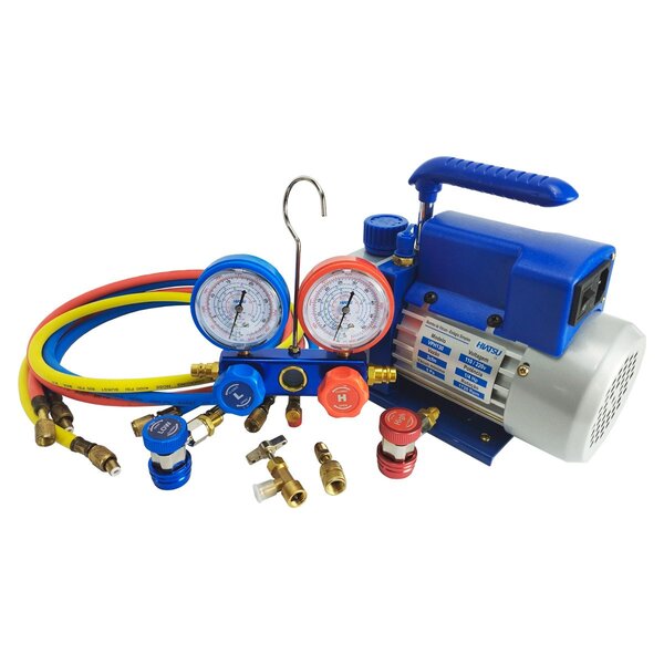 Kit Bomba De Vácuo 3 Cfm + Manifold Analógico Residencial E A