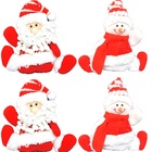 Kit Boneco De Neve E Papai Noel Pelúcia Pendente Vermelho E B