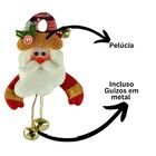 Kit Bonecos Natal Pelúcia Guizo Rena, Papai Noel, Boneco Neve