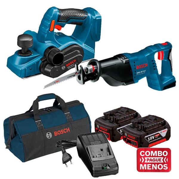 Kit Bosch Plaina Gho 18v-li + Serra Sabre Gsa 18v-li