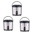 Kit Botijão Térmico Aço Inox Pressão Com Tripé Dobrável 3 Uni