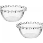 Kit Bowl Tigela Pote De Vidro Cristal Perola 2 Peças Pérola