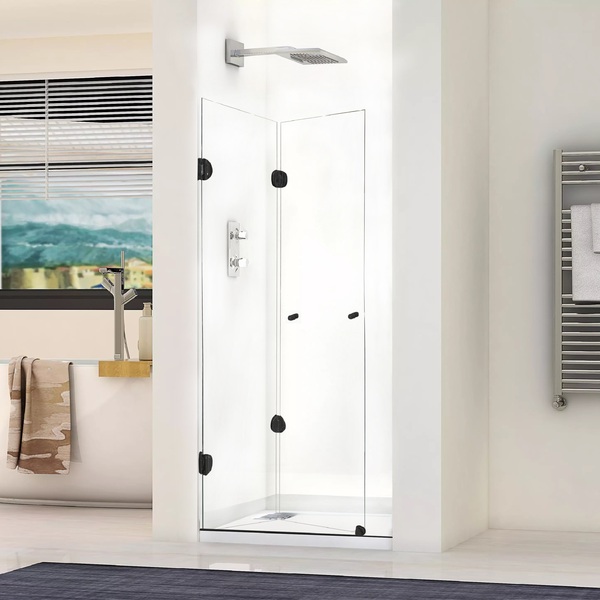 Kit Box Camarão Vidro Incolor 8mm 95x185cm Preto Speed Temper