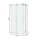 Kit Box de Canto de Correr Vidro Incolor 8mm 90x90cm Elegance Cromado Speed Temper