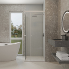 Kit Box de Canto de Correr Vidro Incolor 8mm 80x190cm Branco Brilhante Speed Temper