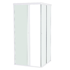 Kit Box de Canto de Correr Vidro Incolor 8mm 190x80cm Branco Brilhante Speed Temper