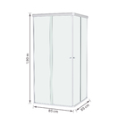 Kit Box de Canto de Correr Vidro Incolor 8mm 190x85x85cm Prata Fosco Speed Temper