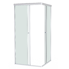 Kit Box de Canto de Correr Vidro Incolor 8mm 190x85x85cm Prata Fosco Speed Temper