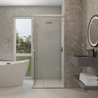 Kit Box de Canto de Correr Vidro Incolor 8mm 85x190cm Prata Fosco Speed Temper