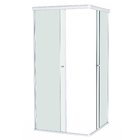 Kit Box de Canto de Correr Vidro Incolor 8mm 190x85x85cm Prata Brilhante Speed Temper