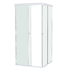 Kit Box de Canto de Correr Vidro Incolor 8mm 190x80x80cm Prata Brilhante Speed Temper