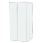 Kit Box de Canto de Correr Vidro Incolor 8mm 190x80x80cm Prata Brilhante Speed Temper