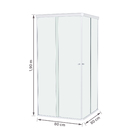 Kit Box de Canto de Correr Vidro Incolor 8mm 190x80x80cm Prata Brilhante Speed Temper