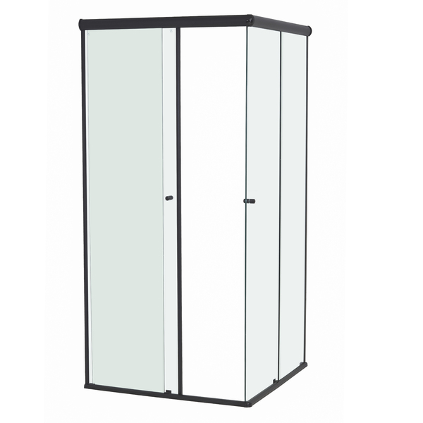 Kit Box de Canto Incolor 8mm 190x80x80cm Preto Fosco Speed Temper