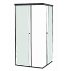 Kit Box de Canto Incolor 8mm 190x80x80cm Preto Fosco Speed Temper