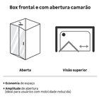 Kit Box Frontal Camarão Vidro Incolor 8mm 185x105cm Cromado Speed Temper