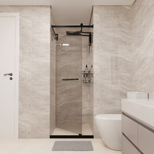 Kit Box Frontal de Abrir Moove com Puxador 8mm Incolor 75x200m Preto Speed Temper