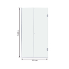 Kit Box Frontal de Abrir Vidro Incolor 8mm 185x95cm Prata Brilhante Speed Temper