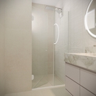 Kit Box Frontal de Abrir Vidro Incolor 8mm 95x190cm Branco Brilhante Speed Temper